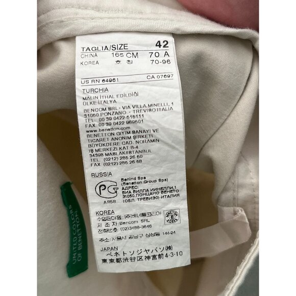 EUC United Colors Of Benetton Womens Beige Pleated Mini Skirt - Picture 4 of 7